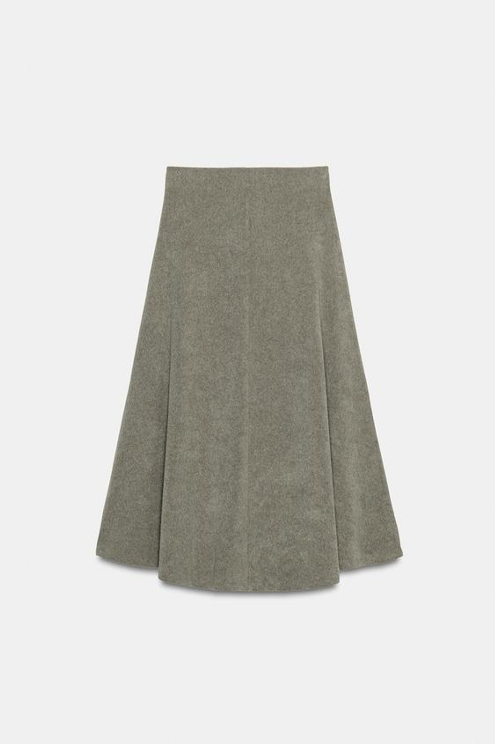 ZARA ЮБКА ИЗ МЯГКОЙ ТКАНИ, СВЕТЛО-ОЛИВКОВЫЙ