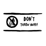Временное тату Don't throw away (2 штуки в наборе)