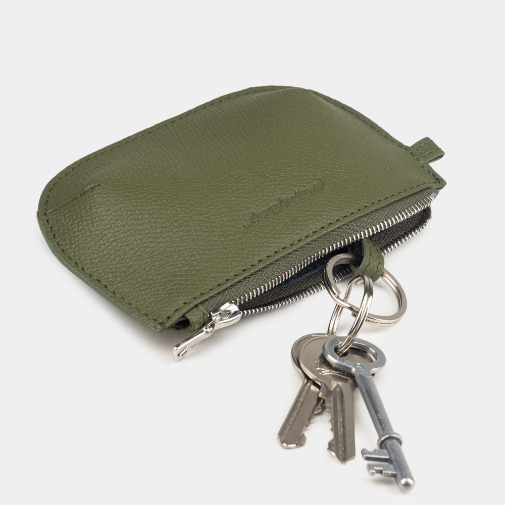 Ключница-кошелек Chatelain из кожи сафьяно, цвета хаки