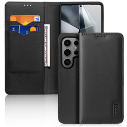 Чехол книжка из натуральной кожи с защитой RFID от Dux Ducis для Samsung Galaxy S25 Ultra, серия Hivo Series Case
