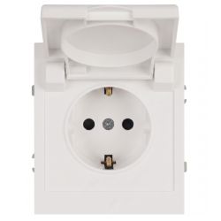 Розетка ЭРА Arktik 16-2103-01 с заземлением 2P+E Schuko со шторками с крышкой 16А-250В белый | Эра Arktik
