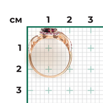 Кольцо «Розовый фламинго» из красного золота с гранатами и эмалью
