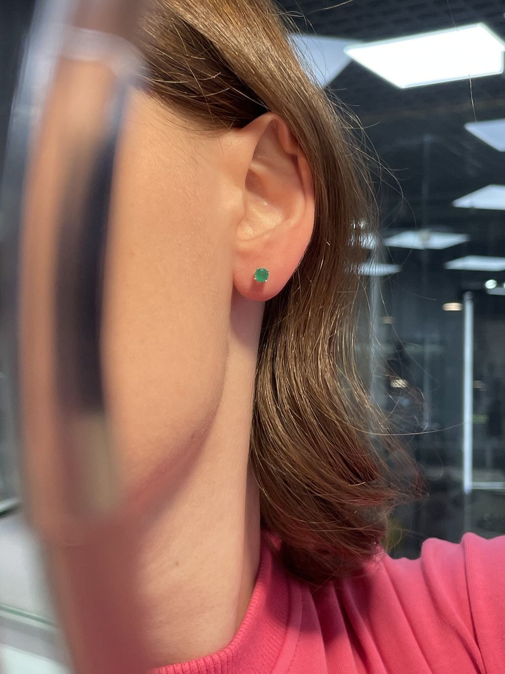 Серьги Crystal Circle с зеленым агатом