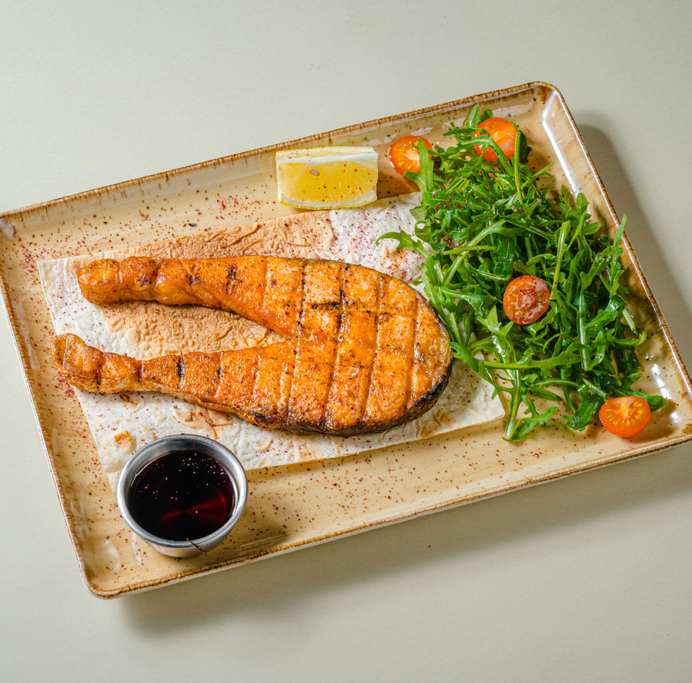 Семга на углях