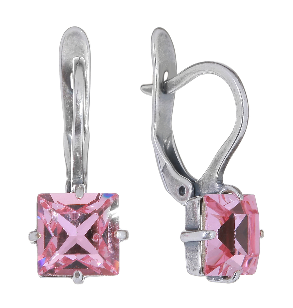 "Ларен" серьги в серебряном покрытии из коллекции "Циркония" от Jenavi  с английским замком