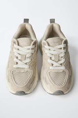 ZARA СПОРТИВНЫЕ КРОССОВКИ, ПЕСОЧНО-КОРИЧНЕВЫЙ