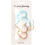 Заколка-краб для волос «Мон Пион», сердечки, микс 6 цветов, 9,5см (Блистер)