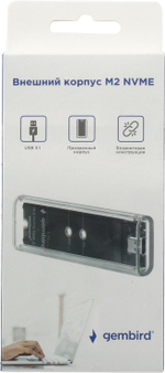 Gembird <EEM2-NVME-2> (Внешний бокс для M2 NVME,  USB3.1,  Aluminum)