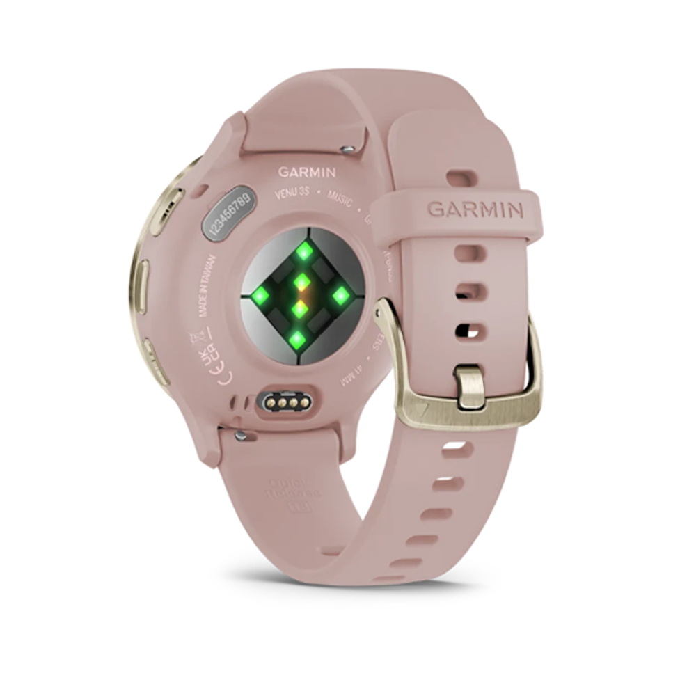 Умные часы Garmin Venu 3S 41 мм Безель из нержавеющей стали из мягкого золота с корпусом в форме пыльной розы и силиконовым ремешком
