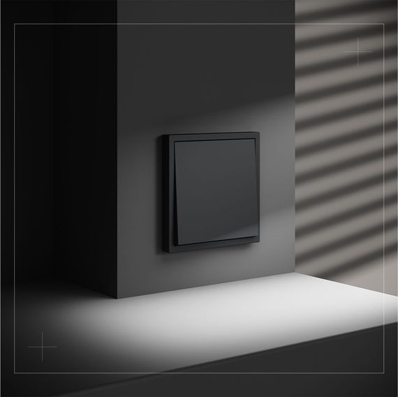 Выключатель встраиваемый Voltum S70 одноклавишный 10А, (графит) VLS010107