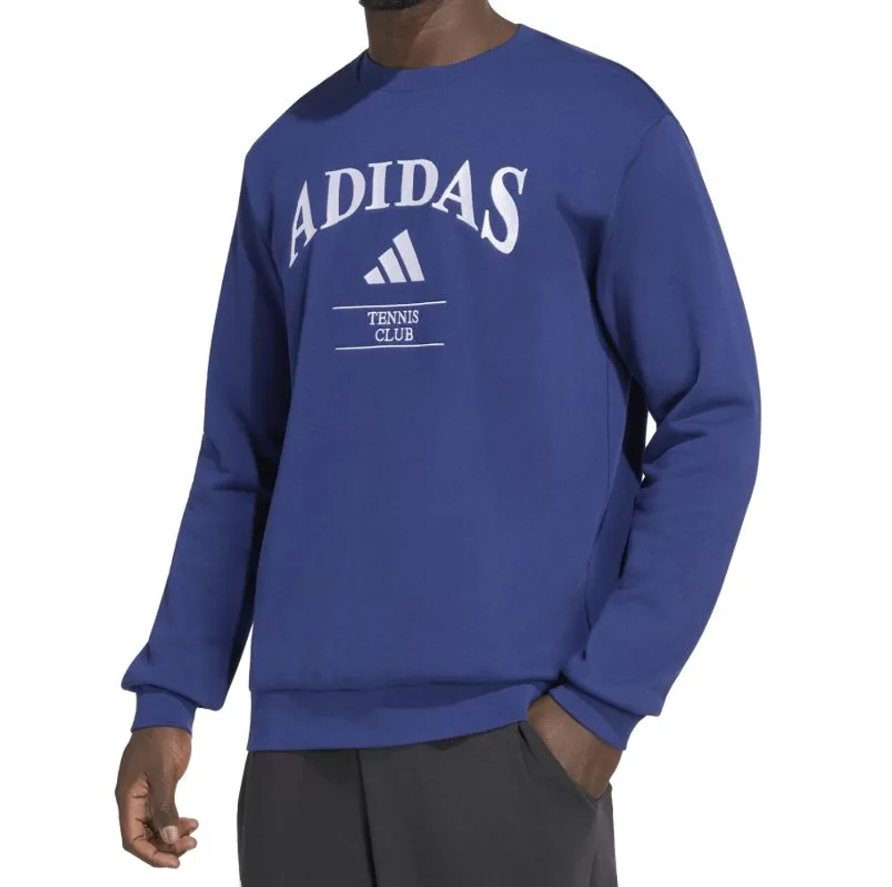 Мужская теннисная кофта Adidas Heritage Tennis Graphic Pullover - dark blue/white