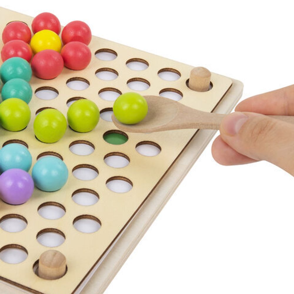 Сортер-мозаика развивающий деревянный с шариками, 3 в 1, по методу Монтессори, BRAUBERG KIDS, 665247