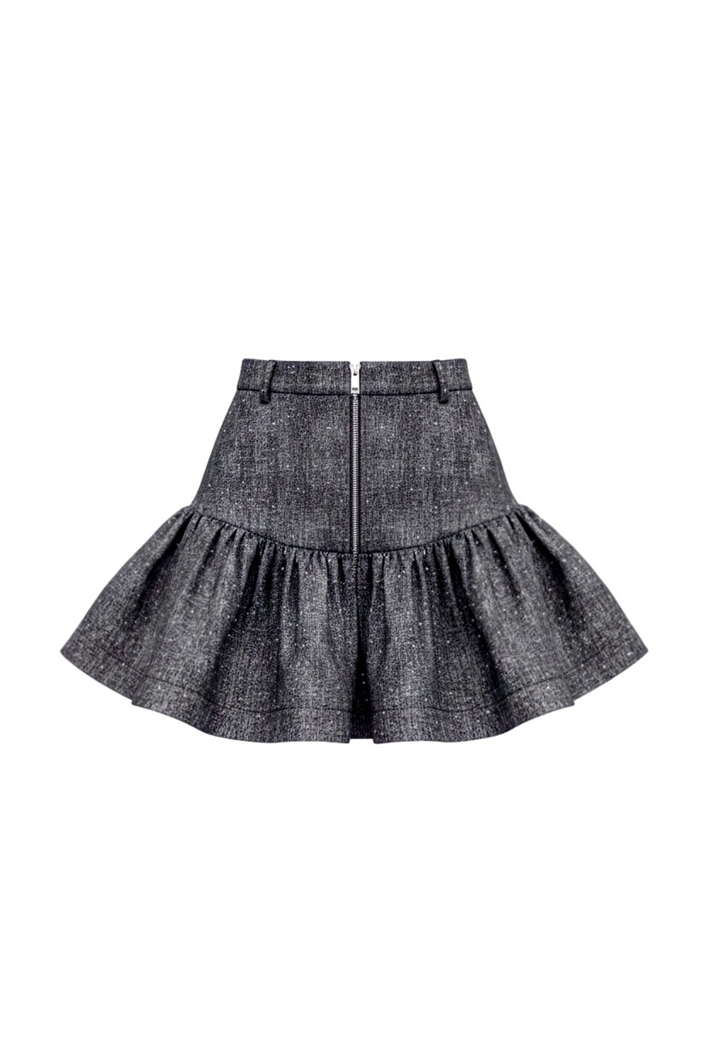 Юбка мини из джинсы с инкрустацией