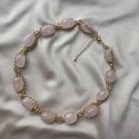 Колье «Розовый рассвет» — розовый кварц