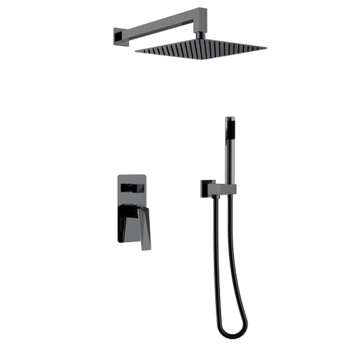 Boheme Смеситель встроенный + верхний душ + ручной душ Shine Gun Metall