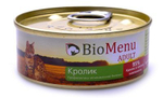 Мясной паштет с Кроликом 95% МЯСО, 100гр. BioMenu ADULT консервы для кошек, ламистер