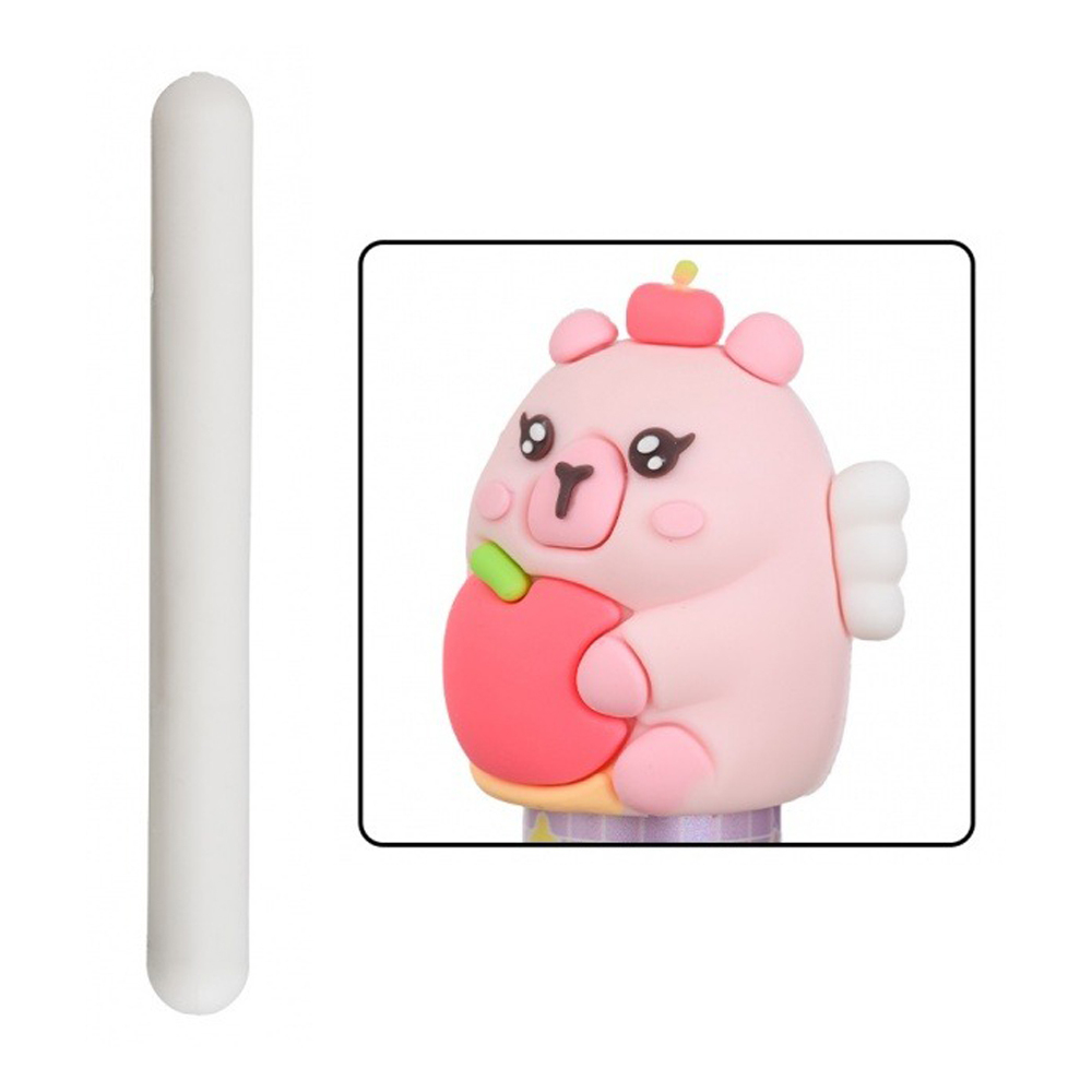 Ластик Basir, выдвижной автоматический, серия "Капибара", цветной корпус с игрушкой и с рисунком капибары