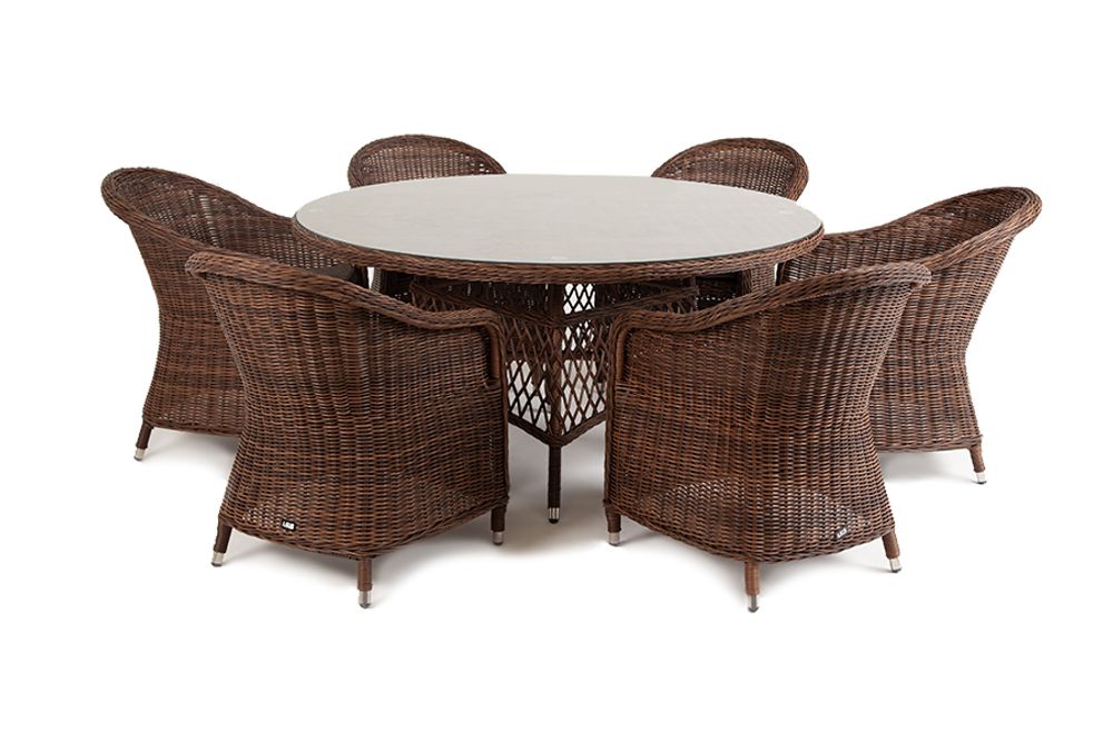 "Эспрессо–150 R" обеденная группа плетеная, цвет коричневый