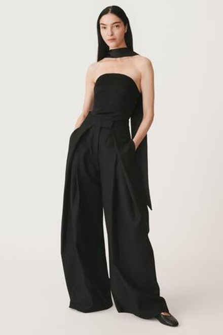ZARA ШЕРСТЯНЫЕ БРЮКИ ОБЪЕМНОГО КРОЯ — 50TH ANNIVERSARY, ЧЕРНЫЙ