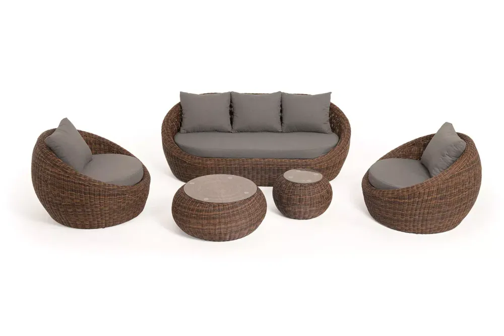 "Барселона" лаунж-зона из искусственного ротанга, цвет коричневый
