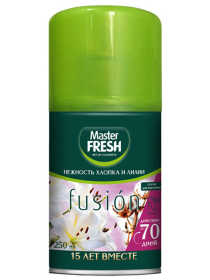 Master FRESH освежитель воздуха 250мл Нежность хлопка и лилии сменный баллон арт.8105