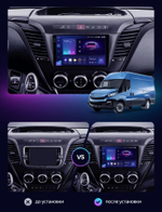 Магнитола для Iveco Daily 3 2014+ (рамка под кожу) - FarCar XXL9-9620K монитор 9.5" 2K QLED на Android 14, TS20, 8+256Гб, CarPlay, 4G SIM-слот