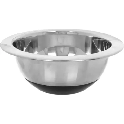 Миска из нержавеющей стали 1,25л на силиконовом основании 20см с широким краем