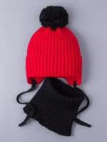 Шапка детская осенняя вязаная и снуд