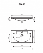 Умывальник мебельный  "EVVA - 70"  D M