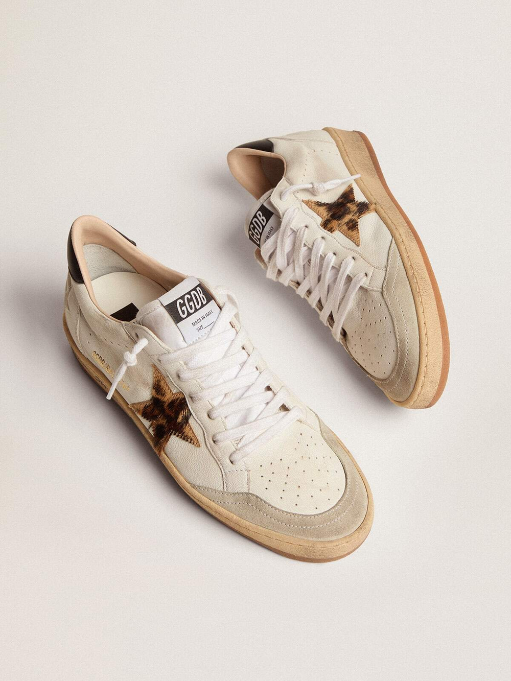 Ball Star with leopard print pony skin star and black heel tab