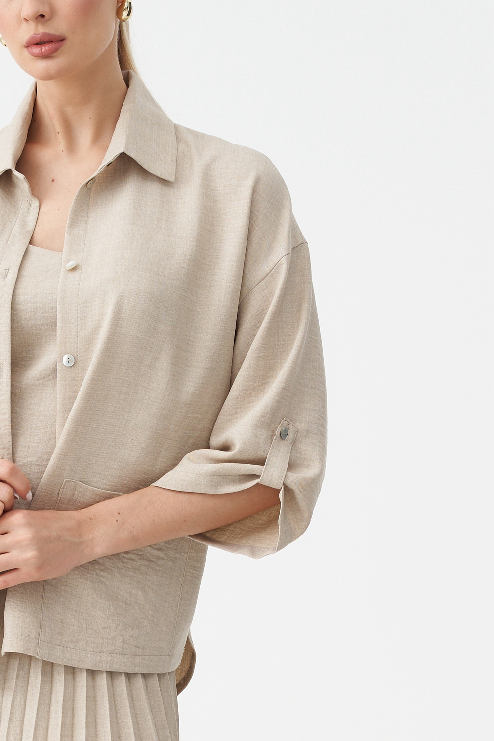 Бежевая блузка-жакет Тамбовчанка