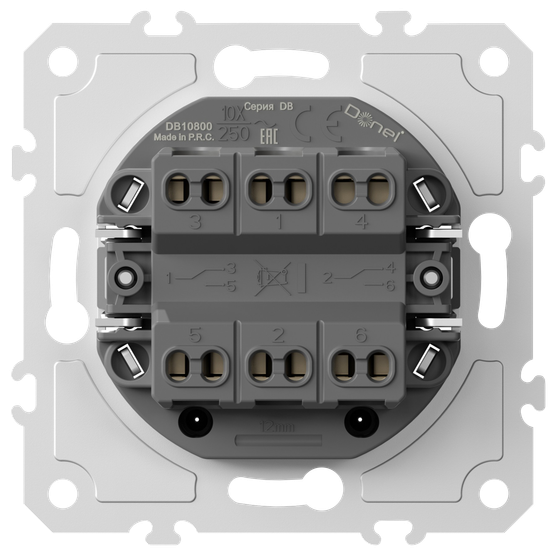 Механизм выключателя В2 с 2-х мест (проходного),  10A 250В~,  серия DB