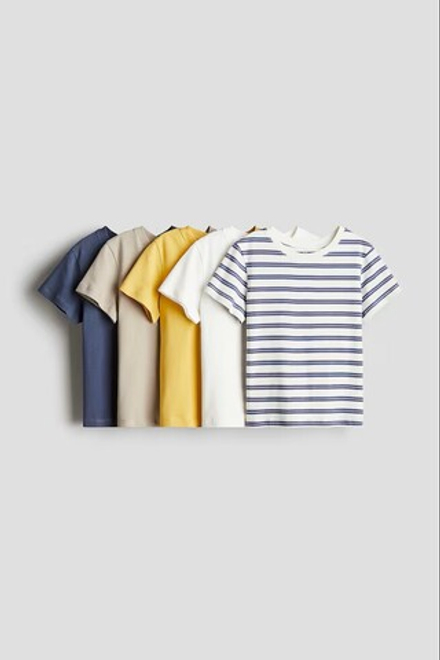 H&M Набор из 5 хлопковых футболок, синий