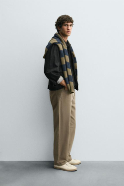 ZARA БРЮКИ STRAIGHT FIT, РЫЖЕВАТО-КОРИЧНЕВЫЙ