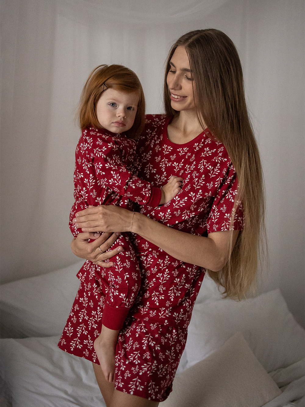 Комбинезон на манжетах Mjölk Снежные веточки, с рукавом реглан