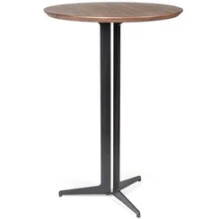 Барный стол Slot Ø65х96 см, орех, ножка черный металл