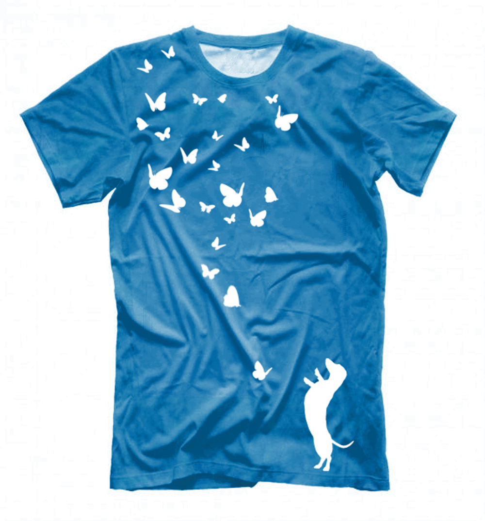 Футболка "Такса и бабочки"