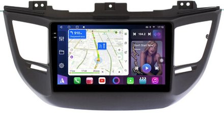 Магнитола для Hyundai Tucson 3 2015-2018 (без штатной КЗВ, рамка черная) - FarCar 8101BL-A монитор 9.5" QLED на Android 14, TS18, CarPlay, 4G SIM-слот