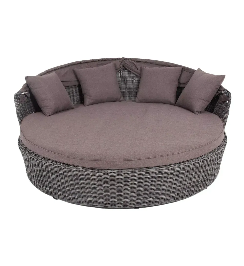 "Стильяно" плетеная кровать круглая, цвет графит