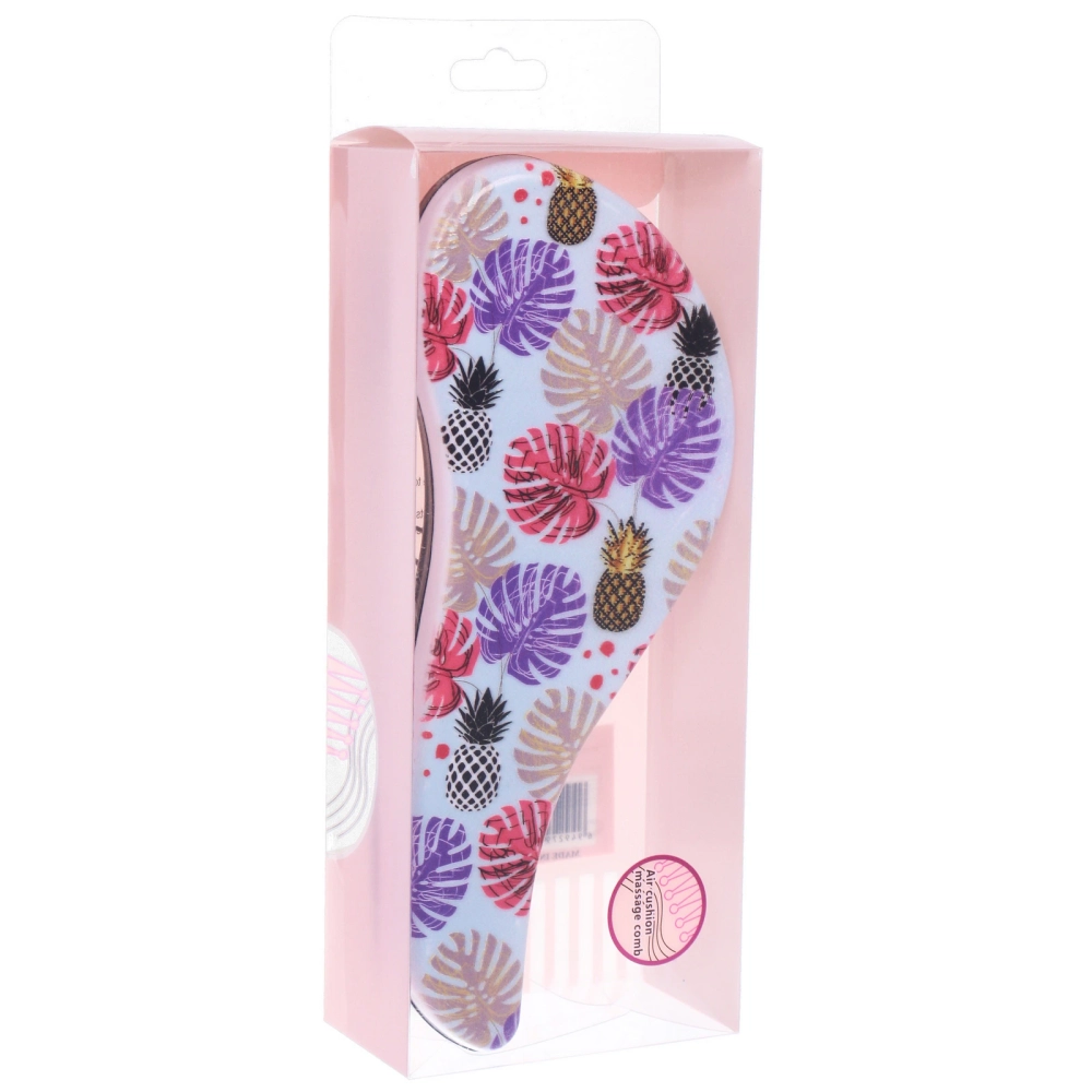 Расческа массажная компактная «ЭФФЛОДИ», микс 4 дизайна, 18*7,5см (PVC коробка)