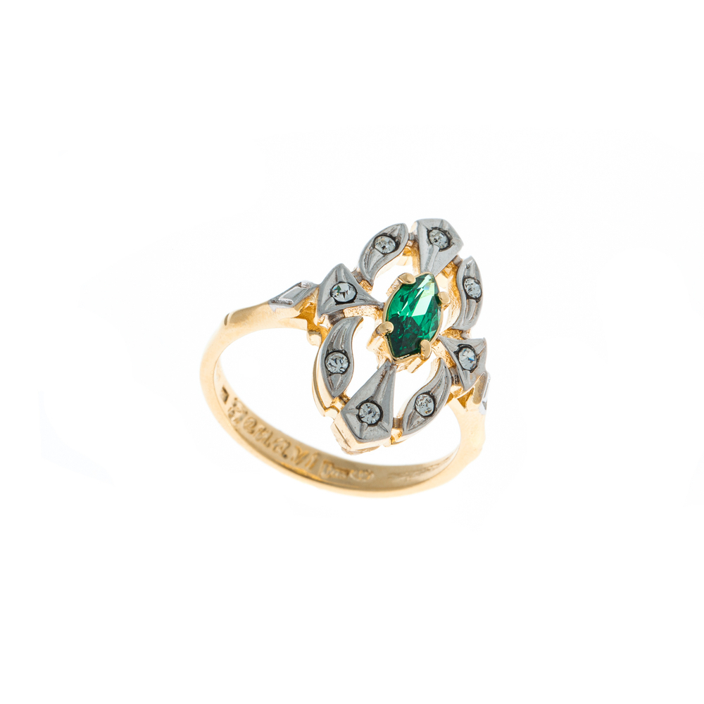 "Маркиза" кольцо в золотом покрытии из коллекции "Леди" от Jenavi
