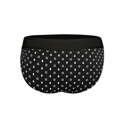 Черные хлопковые брифы с принтом и брендированной резинкой (Размер: M) (Цвет: черный)