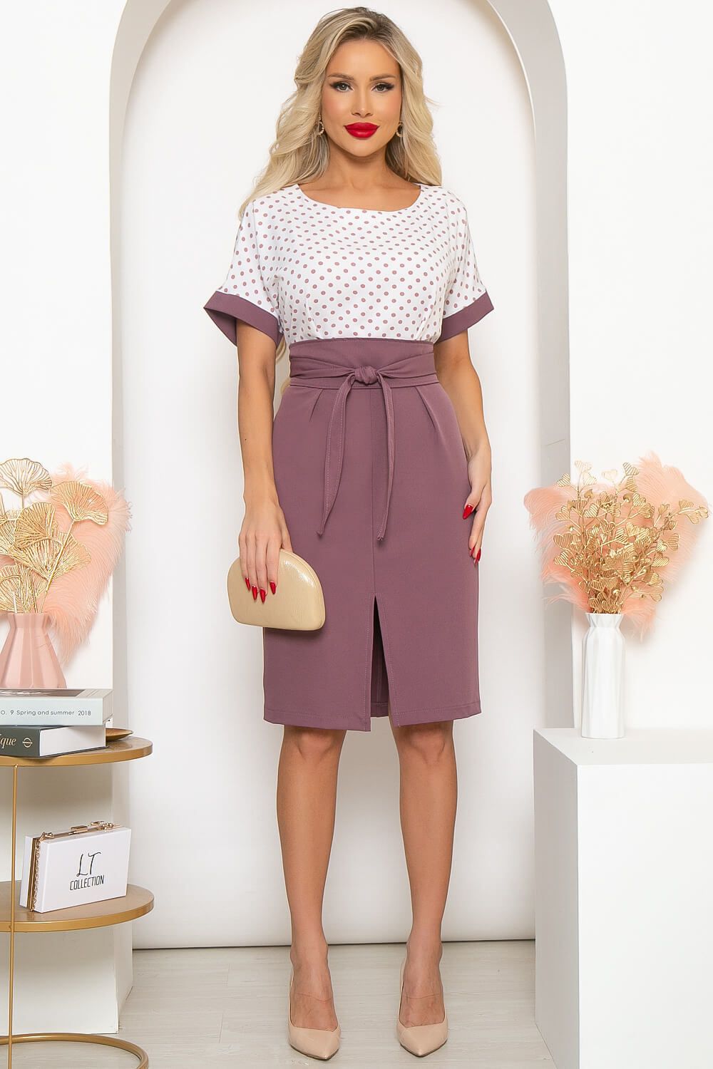 Платье "Неотразимая" (горох) П4146 LT Collection (Акция)