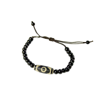 Браслет Дзи Три глаза 6 см регулируемый