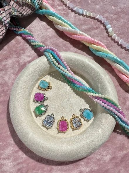 Подвеска с голубым кристаллом 16,2х12,7мм (эффект битого стекла)