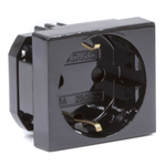 Розетка силовая 2Р+Е, со шторками, «Viva», 2 мод., цвет черный DKC