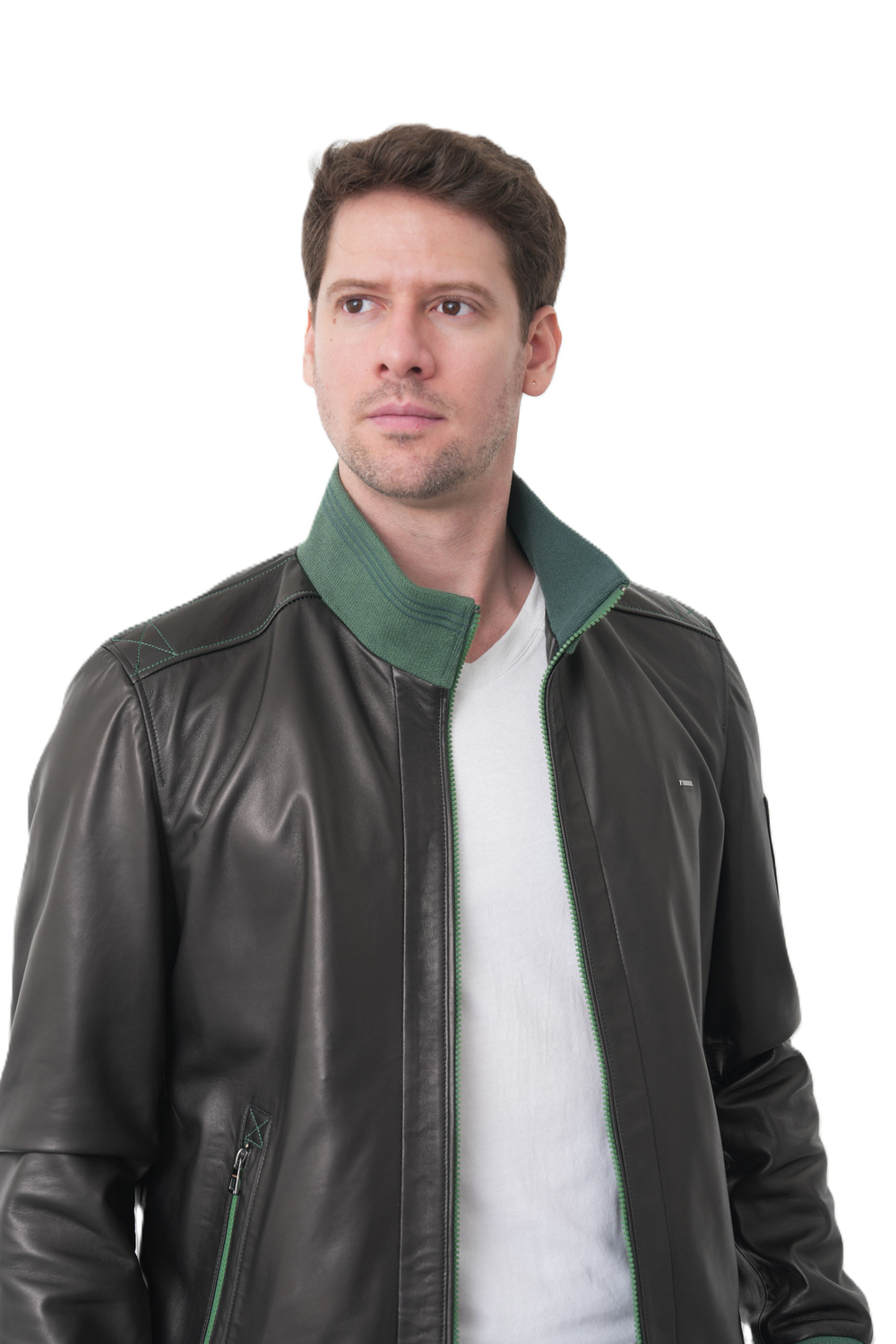 KHIMEONE Мужская кожаная демисезонная куртка (натуральная кожа, овчина)