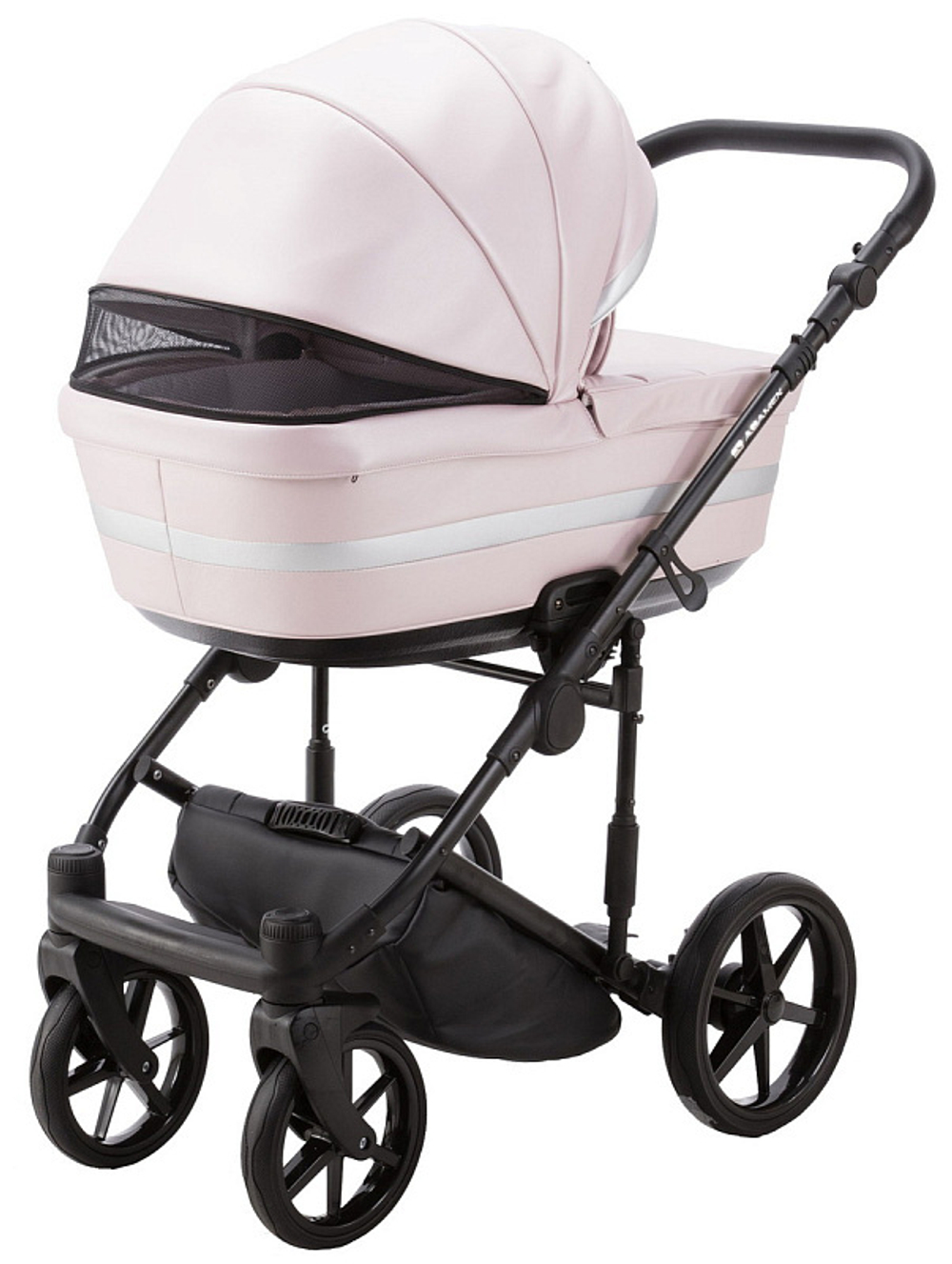 Детская коляска Adamex Rimini Deluxe 2 в 1 RI245 РОЗОВ.КОЖА+ СЕРЕБР.ОТДЕЛКА
