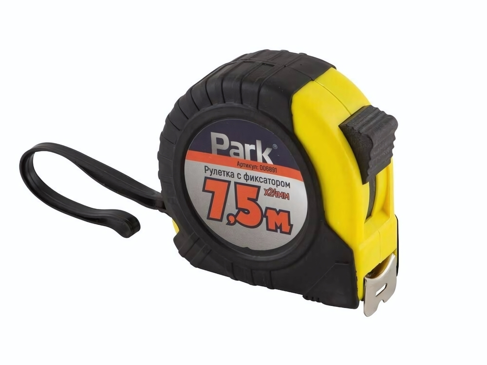 Рулетка 7,5*24мм с фиксатором ПВХ корпус Park