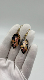 Серьги с эмалью в технике клуазоне